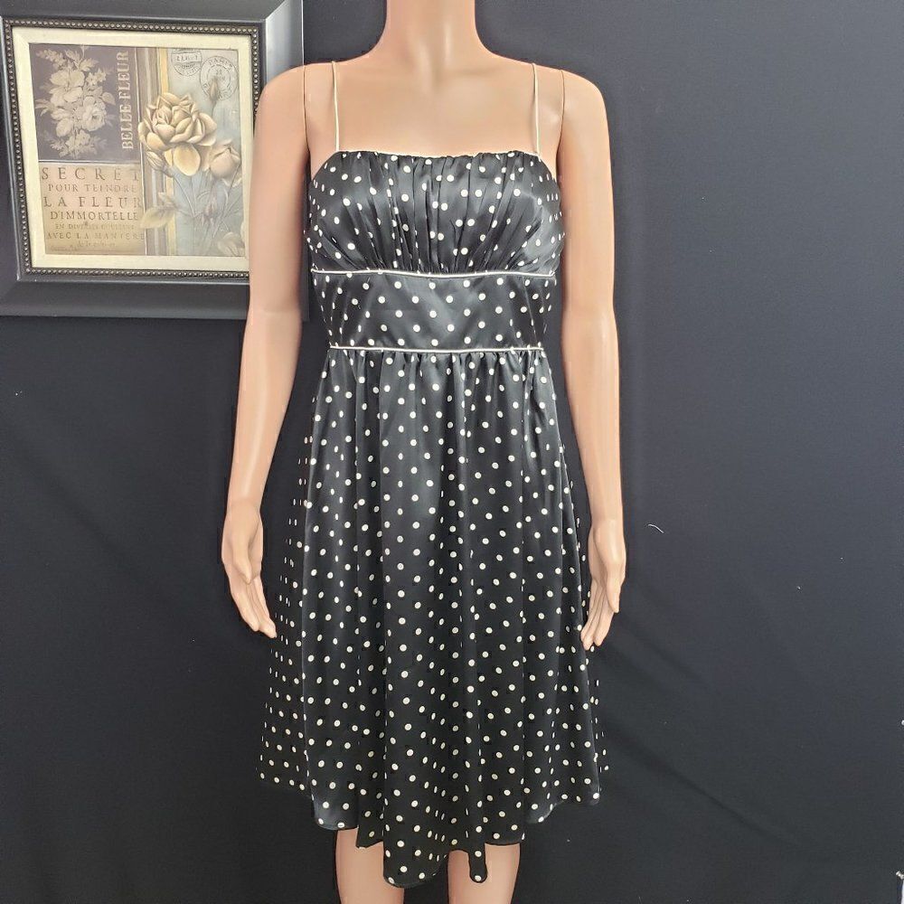 FOREVER Black White Polka Dots Dress Medium